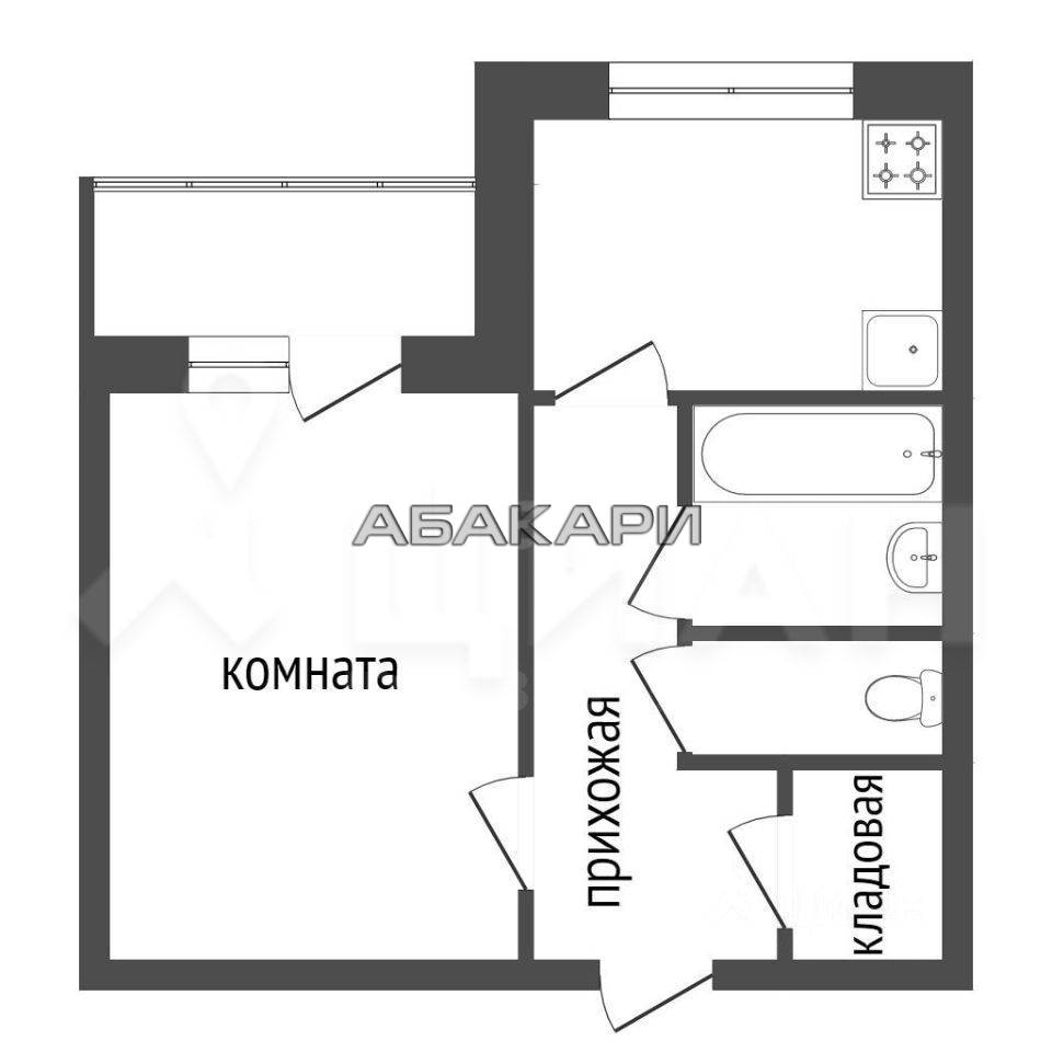 1к квартира Гусарова, 71 4/9 - 29кв | 18000 | аренда в Красноярске фото 7